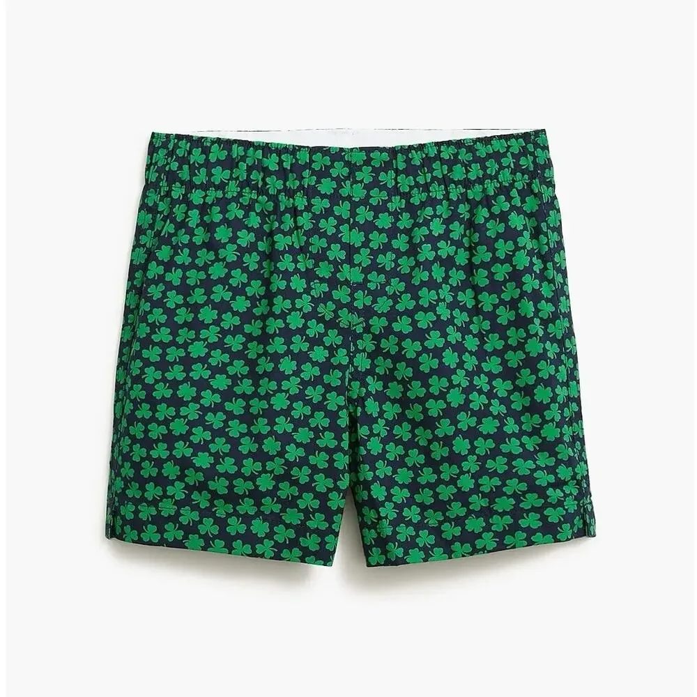 NWT J.Crew Crewcuts Boys' Clover Boxers Navy Green Bright Clover Size XL 12-14